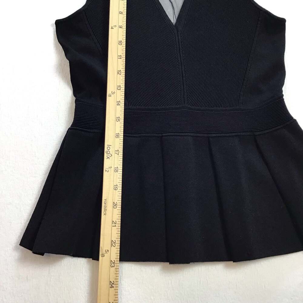 White House Black Market Sleeveless Peplum Top Black Size XS Classy Chic - Picture 6 of 8